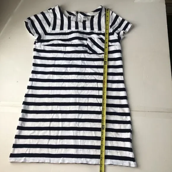 old navy womens short sleeve dress Chest Pocket navy blue white striped Small - Picture 7 of 16